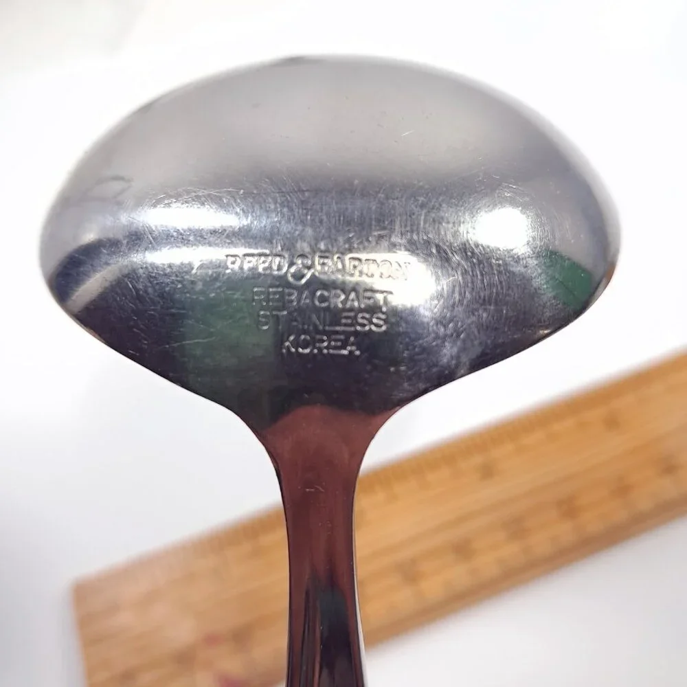 Vintage Reed &‎ Barton Regal Bamboo Gravy Ladle serving spoon Korea Rebacraft